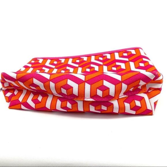 Jonathan Adler Clinique cos bag pink & orange cosmetics bag - Picture 5 of 9